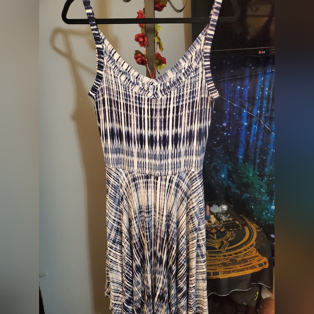 Navy and White Tie-Dye Dress Size XL